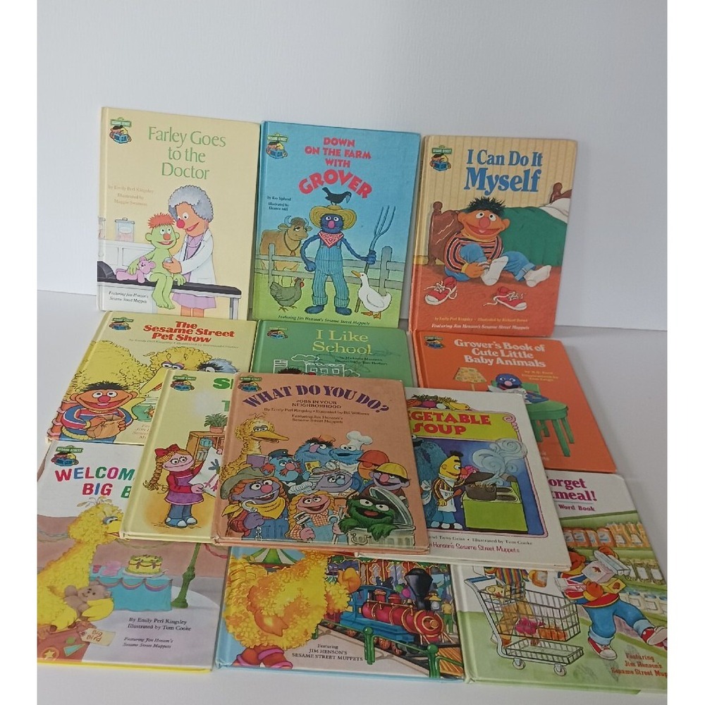 Lot of 12 Vintage Sesame Street  Book Club Hardcovers 1980's Jim Henson Muppets